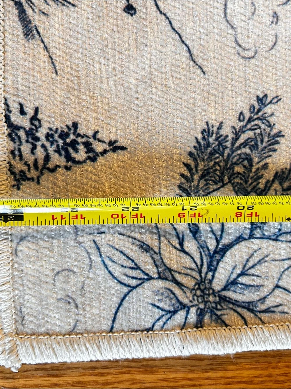 Ruggable Winter Toile Nostalgic print Blue Flat Woven Rug 2x3